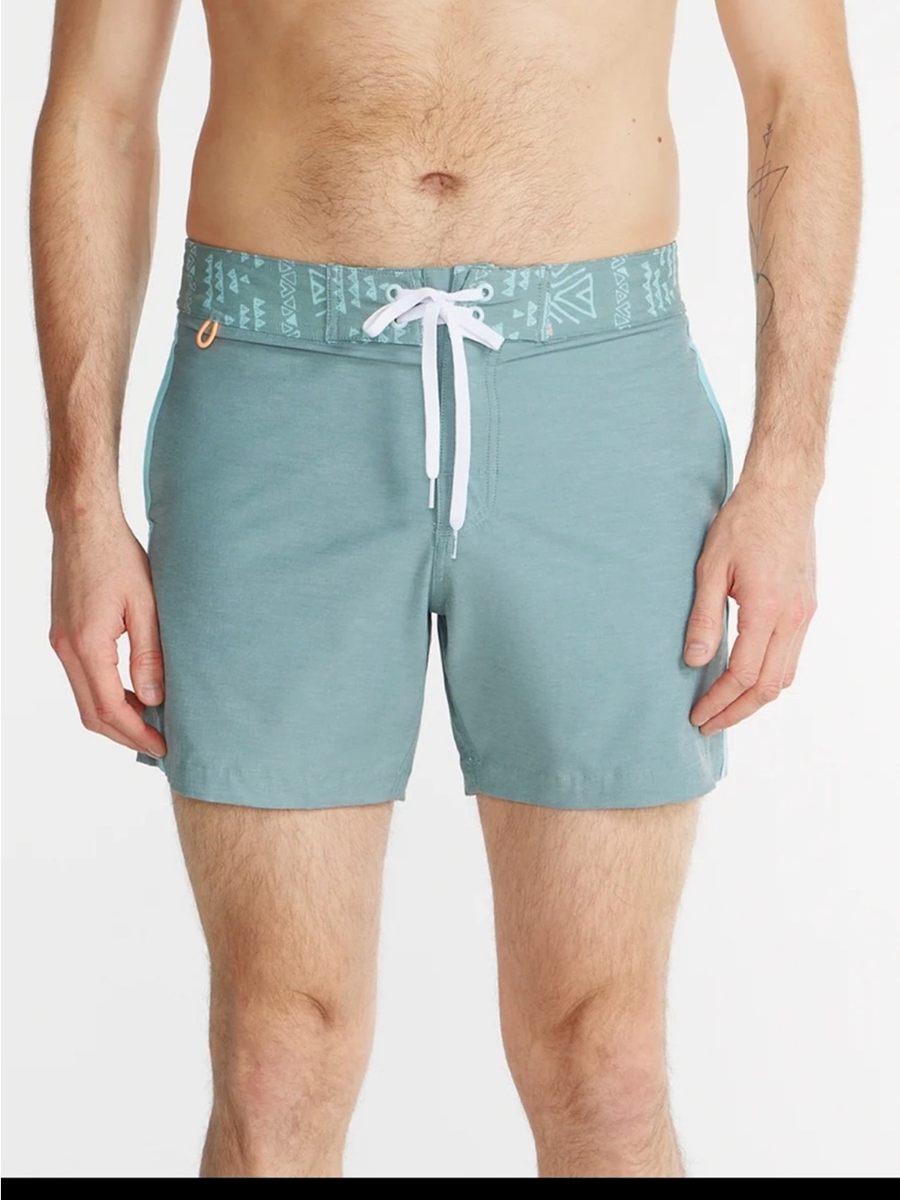 Men's Chubbies Aqua Green Swim Trunks with Drawstring